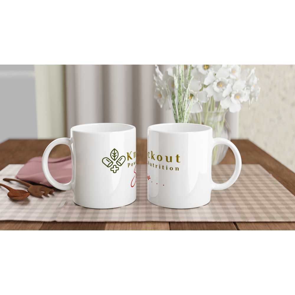 White 11oz Ceramic Name Mug.