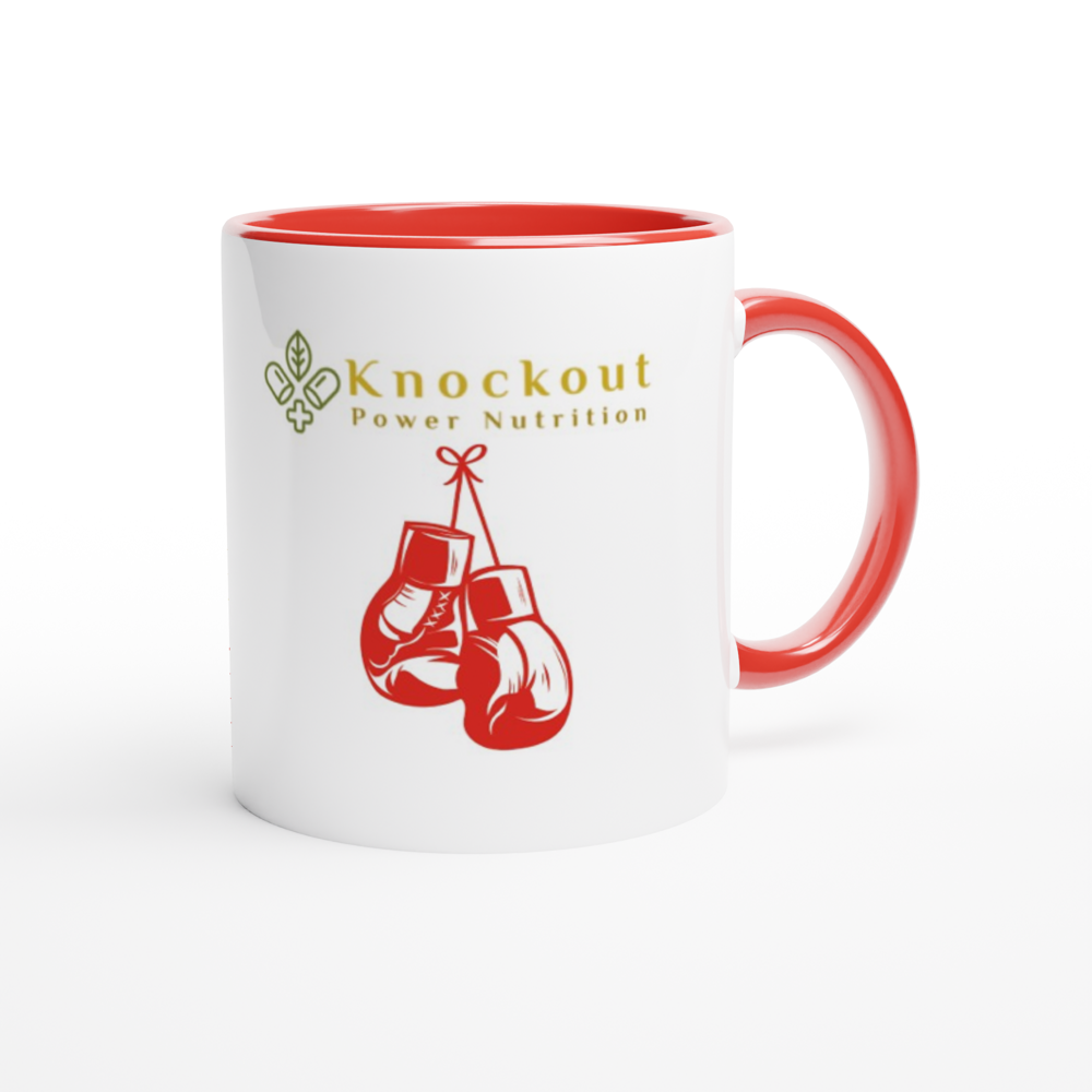 Red & White 11oz Ceramic Mug.