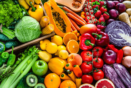 A large amount of vegetables