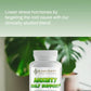 Knockout Anxiety Daily Support supplement bottle with green leafy background