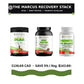 Three supplement bottles labeled BCAA, Whey Protein, and Probiotic on a white background with promotional text.