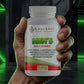 Hand holding a bottle of Knockout Men's Daily Vitamin with promotional text on a dark background