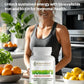 Woman standing in a kitchen with a bottle of Knockout Women's Multivitamin on the counter.