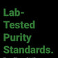knockout Power Nutrition lab-tested purity standard green text on black background