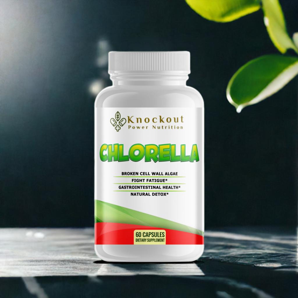 Chlorella supplement promoting natural detox benefits for enhanced health and wellness