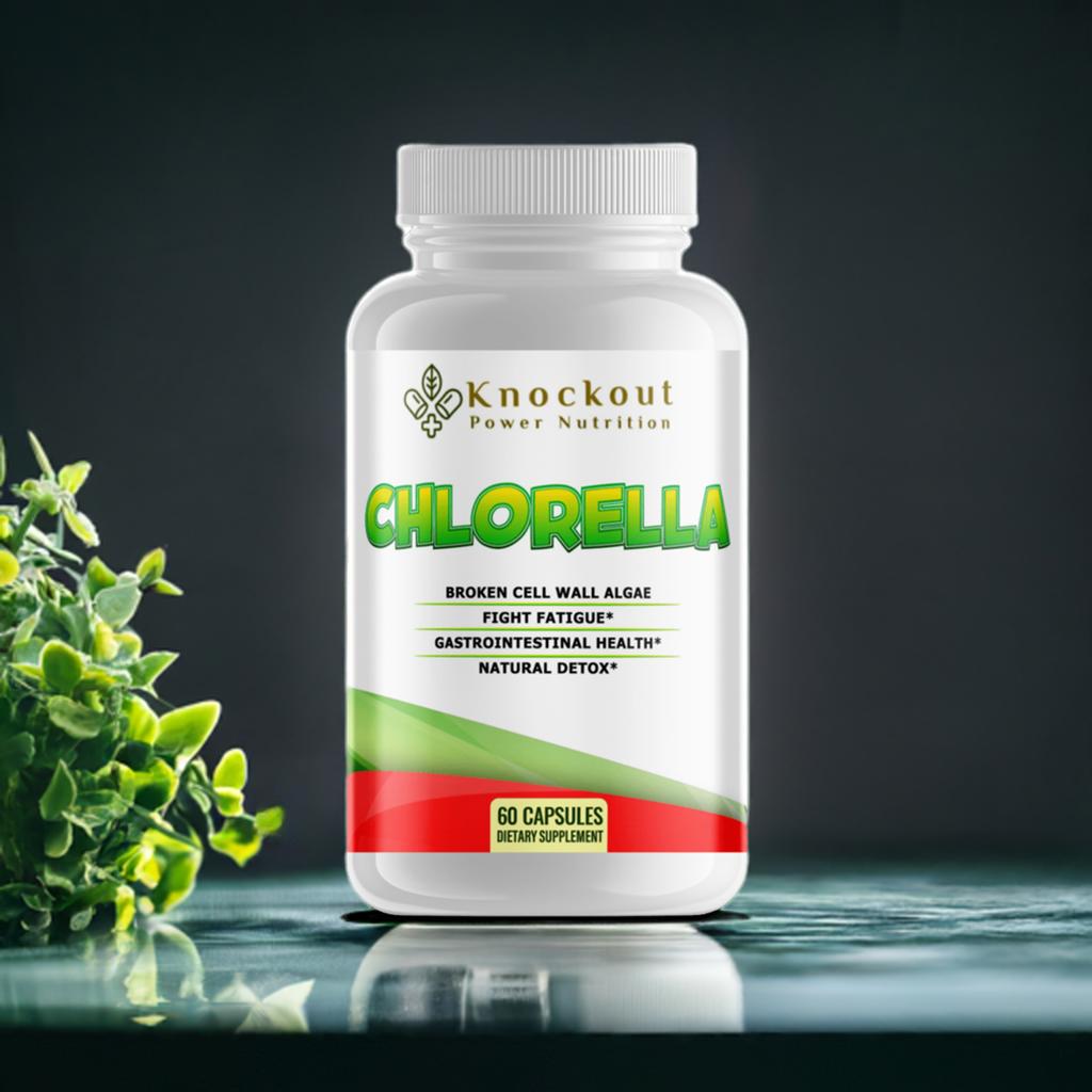 Chlorella supplement promoting natural detox benefits for enhanced health and wellness