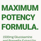 Supplement package with 'Maximum Potency Formula' text and glucosamine and boswellia extract claims.