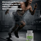 Person running in a gym with a supplement bottle labeled '40 Billion' and 'MAKTREK technology'.