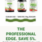 Three supplement bottles with a promotional banner on a white background