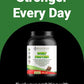 Knockout Whey Protein bottle with promotional text on a green and black background