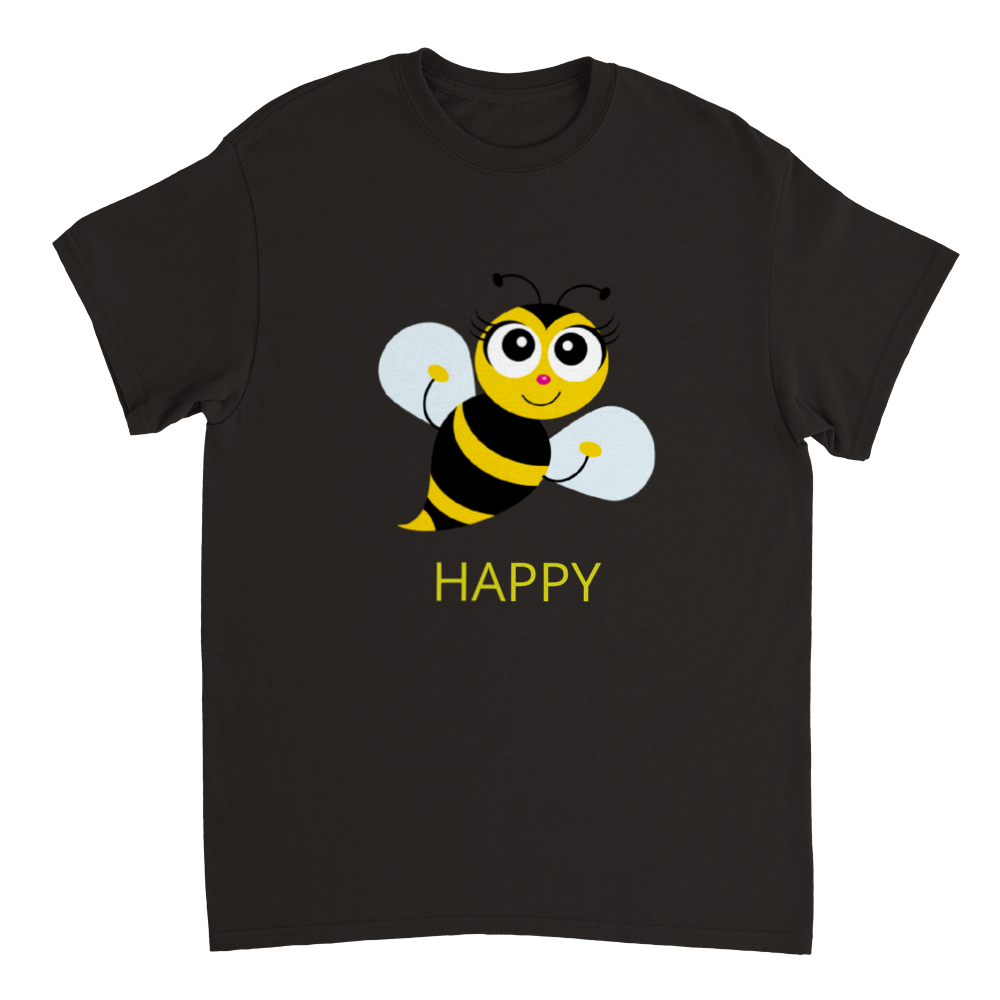 Heavyweight Unisex Crewneck Happy T-shirt