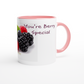 White 11oz Ceramic  Berry Mug with Color Inside