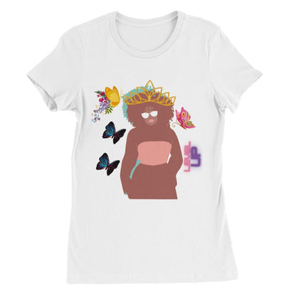 T-shirt à col rond papillon Premium pour femmes